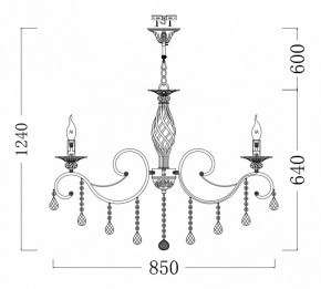 Подвесная люстра Maytoni Grace ARM247-10-G в Миассе - miass.mebel24.online | фото 7