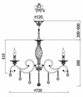 Подвесная люстра Maytoni Grace RC247-PL-08-R в Миассе - miass.mebel24.online | фото 3