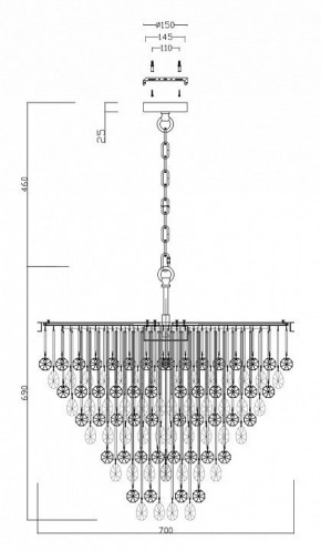 Подвесная люстра Maytoni Linn MOD091PL-09CH в Миассе - miass.mebel24.online | фото 3