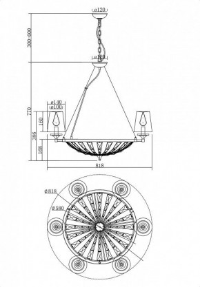 Подвесная люстра Maytoni Pantheon H021PL-06CH в Миассе - miass.mebel24.online | фото 5