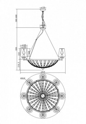 Подвесная люстра Maytoni Pantheon H021PL-08CH в Миассе - miass.mebel24.online | фото 4