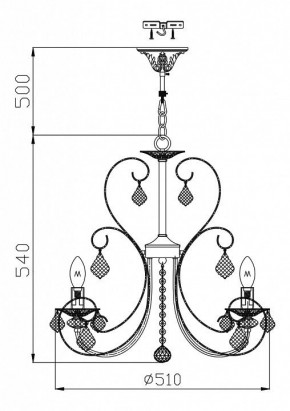 Подвесная люстра Maytoni Princess ARM270-05-R в Миассе - miass.mebel24.online | фото