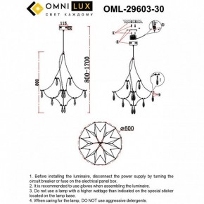 Подвесная люстра Omnilux Perelli OML-29603-30 в Миассе - miass.mebel24.online | фото 10