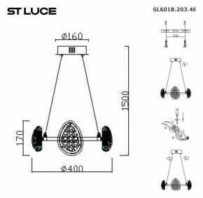 Подвесная люстра ST-Luce Enigma SL6018.203.48 в Миассе - miass.mebel24.online | фото 4