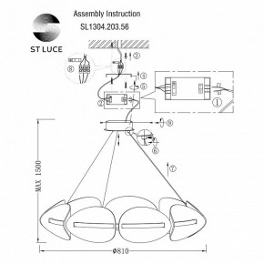 Подвесная люстра ST-Luce Etoile SL1304.203.56 в Миассе - miass.mebel24.online | фото 6