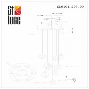 Подвесная люстра ST-Luce Montecelio SL6104.203.09 в Миассе - miass.mebel24.online | фото 3