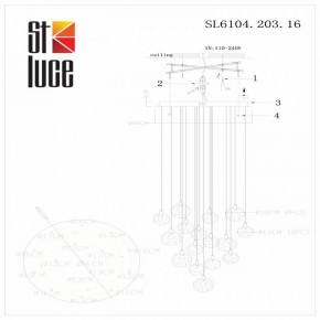 Подвесная люстра ST-Luce Montecelio SL6104.203.16 в Миассе - miass.mebel24.online | фото 3