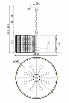 Подвесной светильник Maytoni Facet MOD094PL-08G в Миассе - miass.mebel24.online | фото 3
