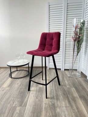 Полубарный стул CHILLI-QB SQUARE винный #16, велюр / черный каркас (H=66cm) М-City в Миассе - miass.mebel24.online | фото 4