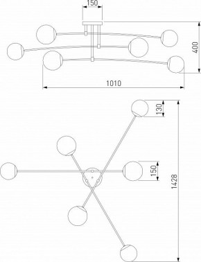 Потолочная люстра Eurosvet Netz 30181/6 черный в Миассе - miass.mebel24.online | фото