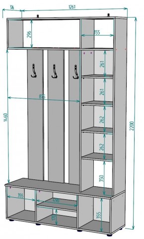 Прихожая с зеркалом V19_M в Миассе - miass.mebel24.online | фото 2