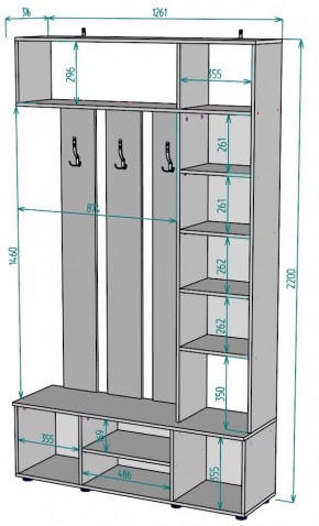 Прихожая с зеркалом V20_M в Миассе - miass.mebel24.online | фото 2