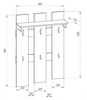 Прихожая-вешалка большая 800 в Миассе - miass.mebel24.online | фото 2