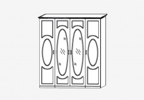 Прованс-2 Шкаф 4-х дверный с 2 зеркалами (Бежевый/Текстура белая платиной золото) в Миассе - miass.mebel24.online | фото 2