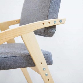 Растущий стул 38 Попугаев Бруно с мягким сиденьем и спинкой, для детей/подростков/взрослых от 150 см (Береза/Серый) в Миассе - miass.mebel24.online | фото 5