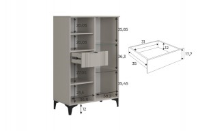 РИЧ Комод 2 со стеклом в Миассе - miass.mebel24.online | фото 3
