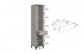 РИЧ Шкаф однодверный со стеклом в Миассе - miass.mebel24.online | фото 3