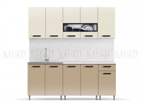 РИО-2 ЛДСП Кухонный гарнитур 2,0 м (Бежевый/Капучино) в Миассе - miass.mebel24.online | фото