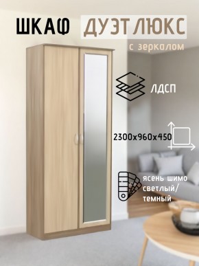 Шкаф 2-х створчатый Дуэт Люкс с зеркалом в Миассе - miass.mebel24.online | фото 4