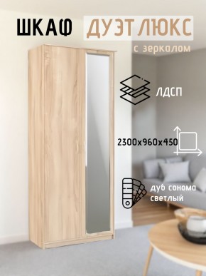 Шкаф 2-х створчатый Дуэт Люкс с зеркалом в Миассе - miass.mebel24.online | фото 7