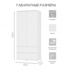 Шкаф 2-х створчатый Симпл ШК-03 (белый) в Миассе - miass.mebel24.online | фото 3