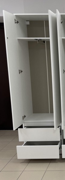 Шкаф 2-ств. с 2 ящиками и вешалкой "Бьянко" в Миассе - miass.mebel24.online | фото 2