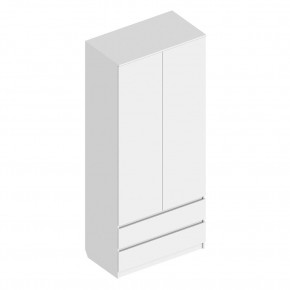 Шкаф 2-ств. с 2 ящиками "Бьянко" в Миассе - miass.mebel24.online | фото