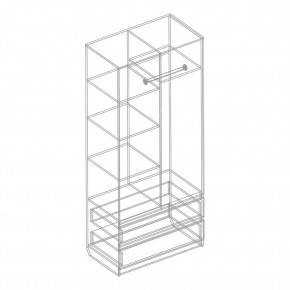 Шкаф 2-ств. с 2 ящиками "Бьянко" в Миассе - miass.mebel24.online | фото 5