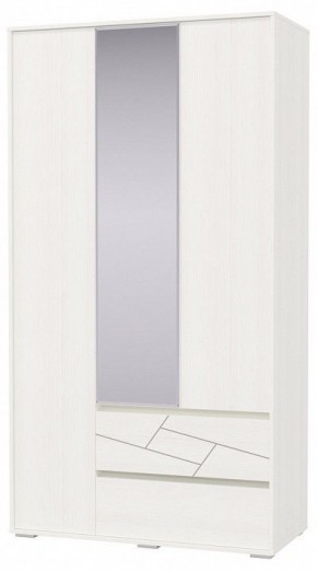 АДЕЛИНА Шкаф 3-х дверный с 2-мя ящ (белый рамух) в Миассе - miass.mebel24.online | фото