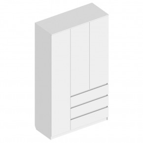 Шкаф 3-ств. с 3 ящиками "Бьянко" в Миассе - miass.mebel24.online | фото
