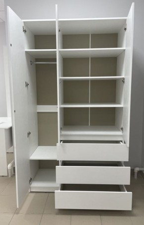 Шкаф 3-ств. с 3 ящиками "Бьянко" в Миассе - miass.mebel24.online | фото 2