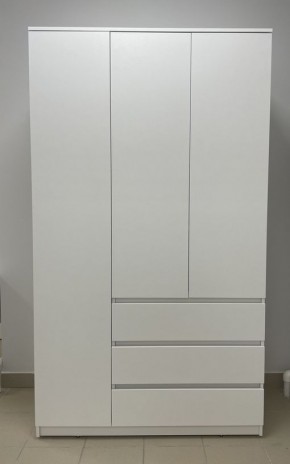 Шкаф 3-ств. с 3 ящиками "Бьянко" в Миассе - miass.mebel24.online | фото 3