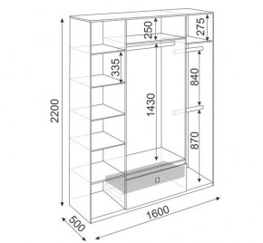 Шкаф 4 двери Глэдис М24 (Дуб Золотой/Цемент светлый) в Миассе - miass.mebel24.online | фото 3
