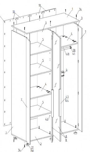 Шкаф 4-ств. с зеркалом "Лео" в Миассе - miass.mebel24.online | фото 2