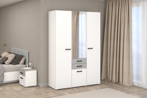 Шкаф Ева (Белый текстурный/Бетонный камень) в Миассе - miass.mebel24.online | фото