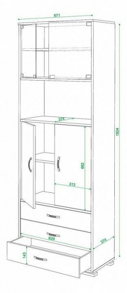 Шкаф комбинированный Домино СБ-220М в Миассе - miass.mebel24.online | фото 3