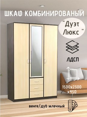 Шкаф комбинированный Дуэт Люкс с зеркалом в Миассе - miass.mebel24.online | фото 3