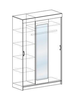 Шкаф-купе Басса ШКК 551 шимо шимо светлый/темный в Миассе - miass.mebel24.online | фото 3