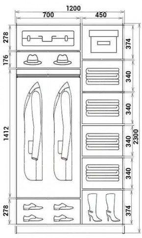 Шкаф-купе ХИТ 23-12-22 (620) в Миассе - miass.mebel24.online | фото 2