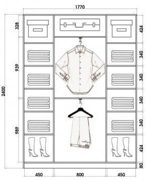 Шкаф-купе ХИТ 24-4-18/2-555 (420) в Миассе - miass.mebel24.online | фото 3