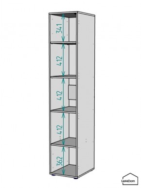 Шкаф Linnea MHR-1-2 2050х400х510 (ДВ-М 11.1.25) в Миассе - miass.mebel24.online | фото 3