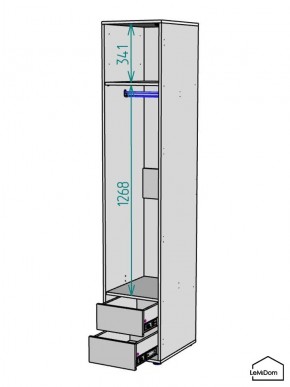 Шкаф Linnea MHR-1-3 2050х400х510 (ДВ-М 11.1.25) в Миассе - miass.mebel24.online | фото 3