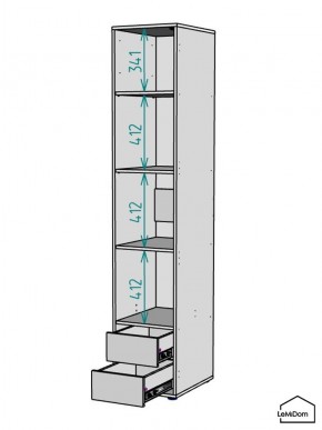 Шкаф Linnea MHR-1-4 2050х400х510 (Графит-М 11.1.25) в Миассе - miass.mebel24.online | фото 3