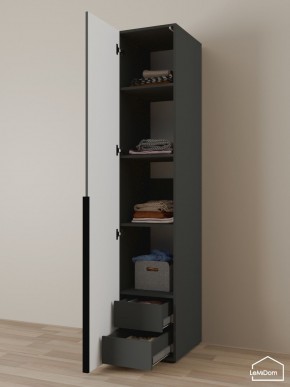 Шкаф Linnea MHR-1-4 2050х400х510 (Графит-М 11.1.25) в Миассе - miass.mebel24.online | фото 6