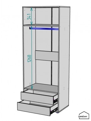 Шкаф Linnea MHR-2PO-3 2050х800х510 (Белый-М 11.1.1) в Миассе - miass.mebel24.online | фото 3