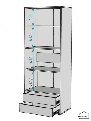 Шкаф Linnea MHR-2PO-4 2050х800х510 (Белый-М 11.1.2) в Миассе - miass.mebel24.online | фото 3