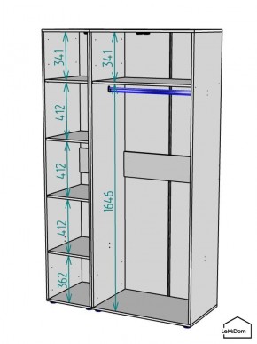 Шкаф Linnea MHR-3-1 2050х1200х510 (ДВ-М 11.1.25) в Миассе - miass.mebel24.online | фото 3
