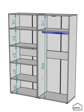 Шкаф Linnea MHR-4PO-1 2050х1600х510 (Белый-М 11.1.1) в Миассе - miass.mebel24.online | фото 3