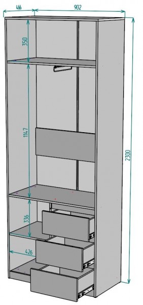 Шкаф Мальта H188 в Миассе - miass.mebel24.online | фото 2