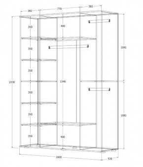 Шкаф Норден 1600 (Белый текстурный) в Миассе - miass.mebel24.online | фото 3